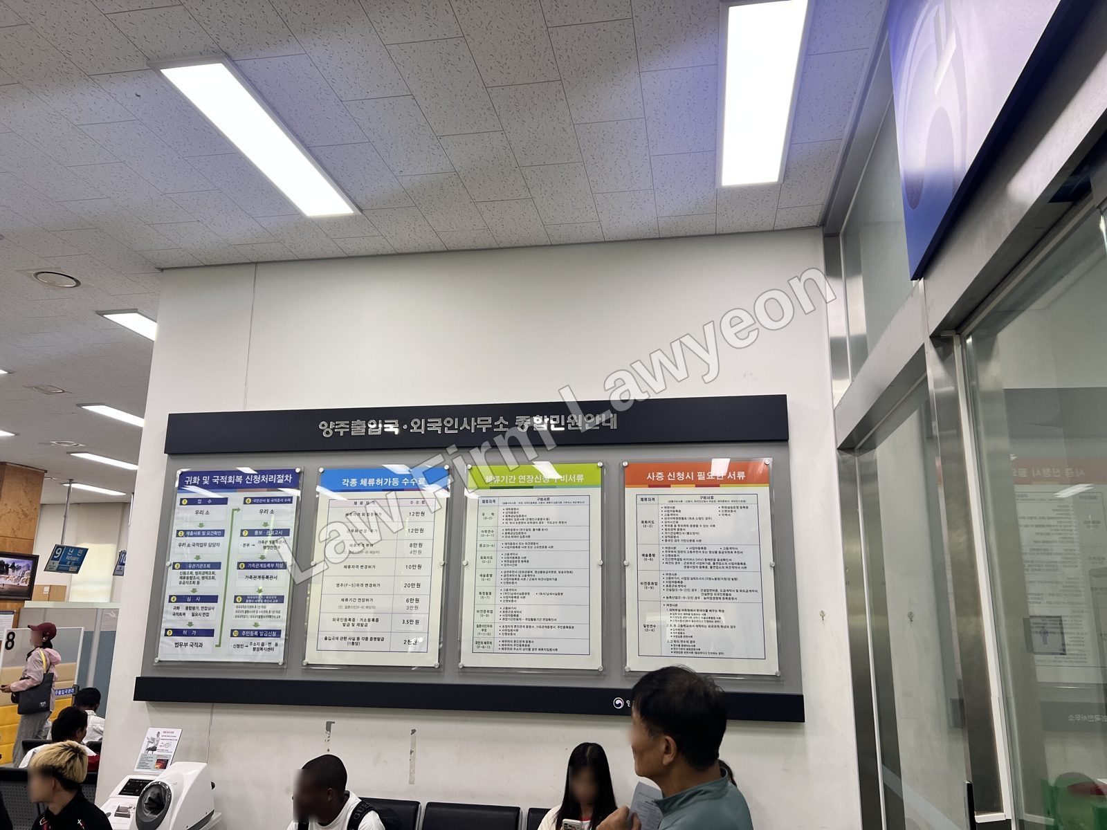 Immigration office information board